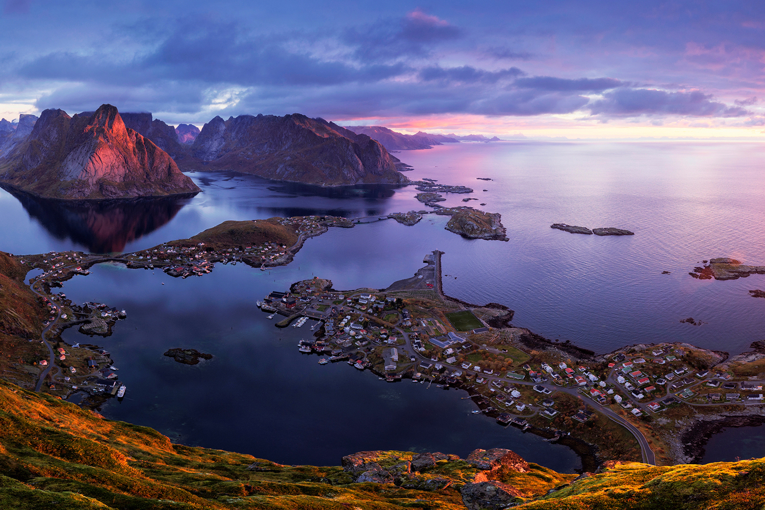 Photo Wallpaper Lofoten Sunrise - Fototapet Lofoten - HD Wallpaper 