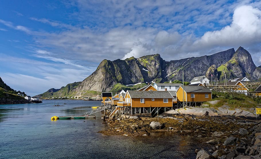 Norway, Reine, Lofoten, Viking, Ocean, Cloud, Summer, - Mount Scenery - HD Wallpaper 