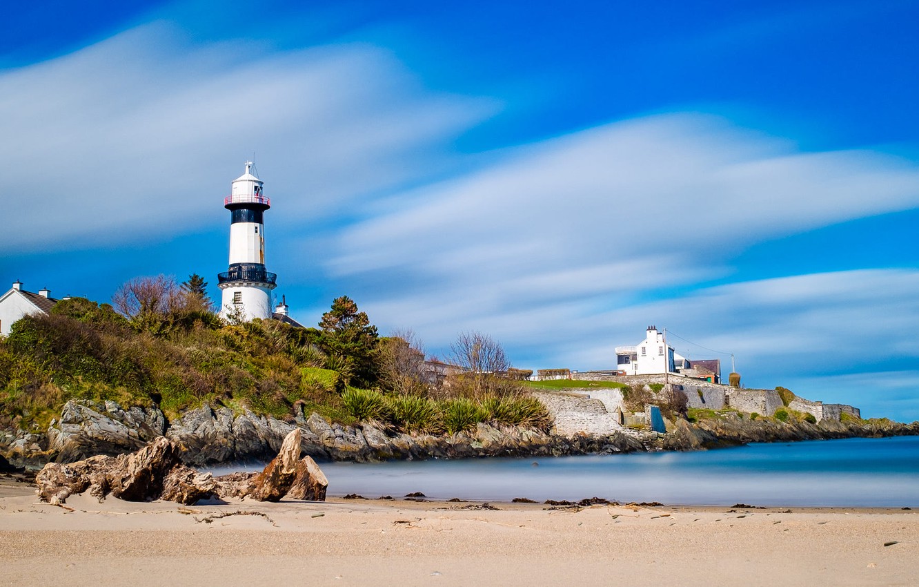 Photo Wallpaper Landscape, Nature, The Ocean, Rocks, - Lighthouse - HD Wallpaper 