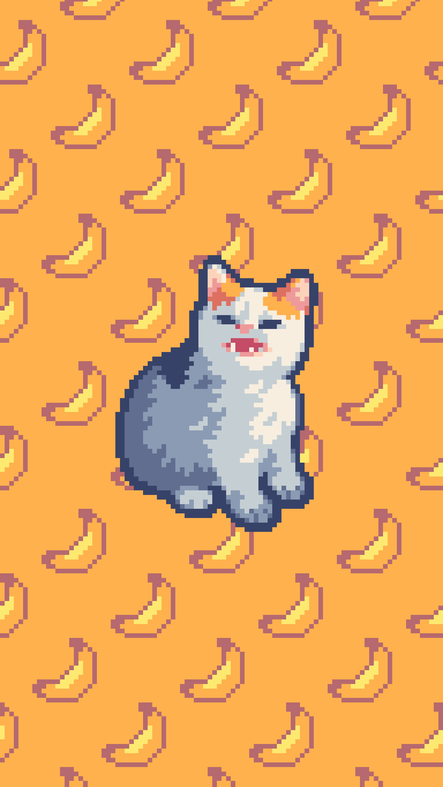 Banana Cat Pixel Art - HD Wallpaper 