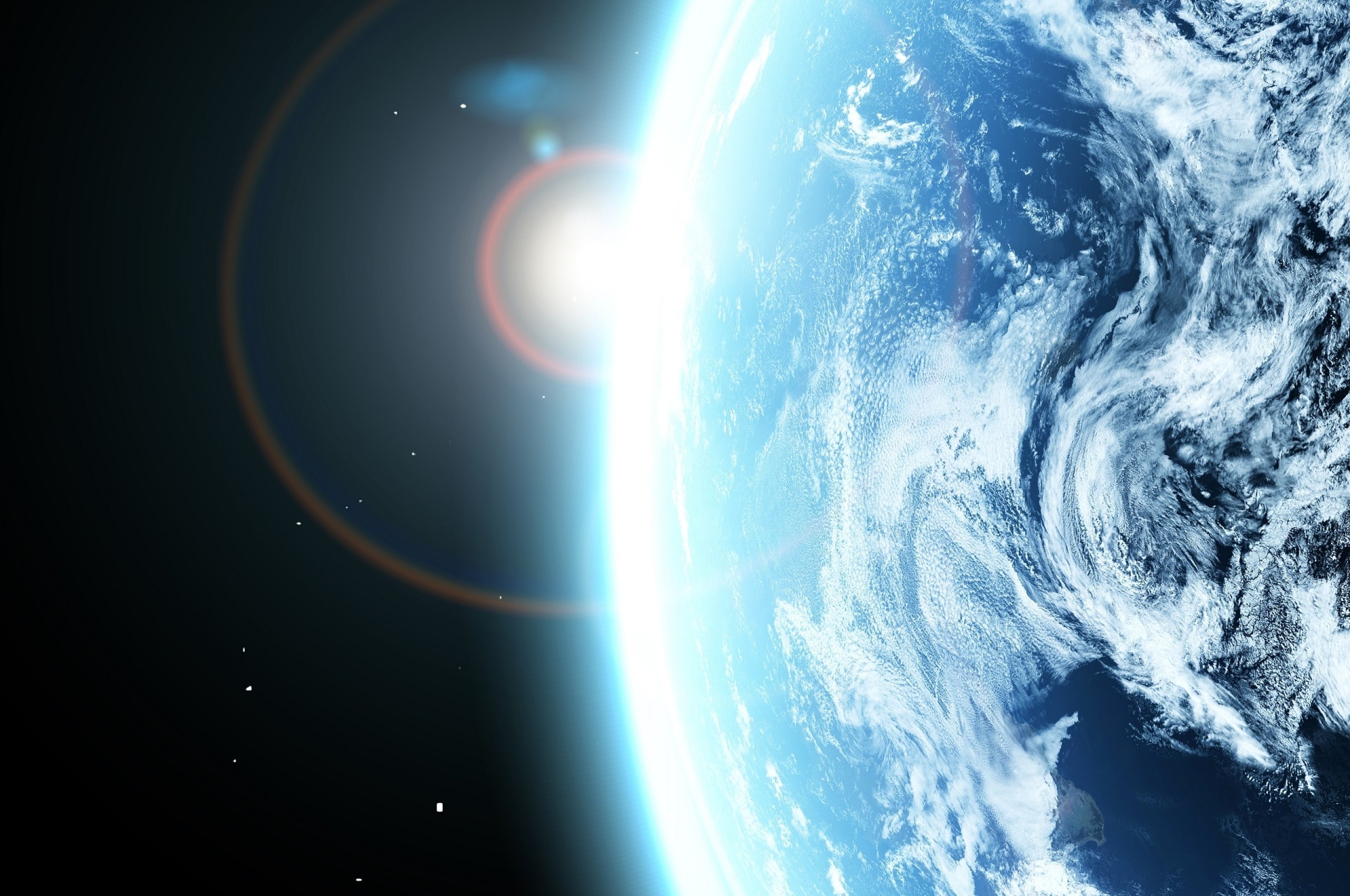 Earth From Space, Sun, Stars - HD Wallpaper 