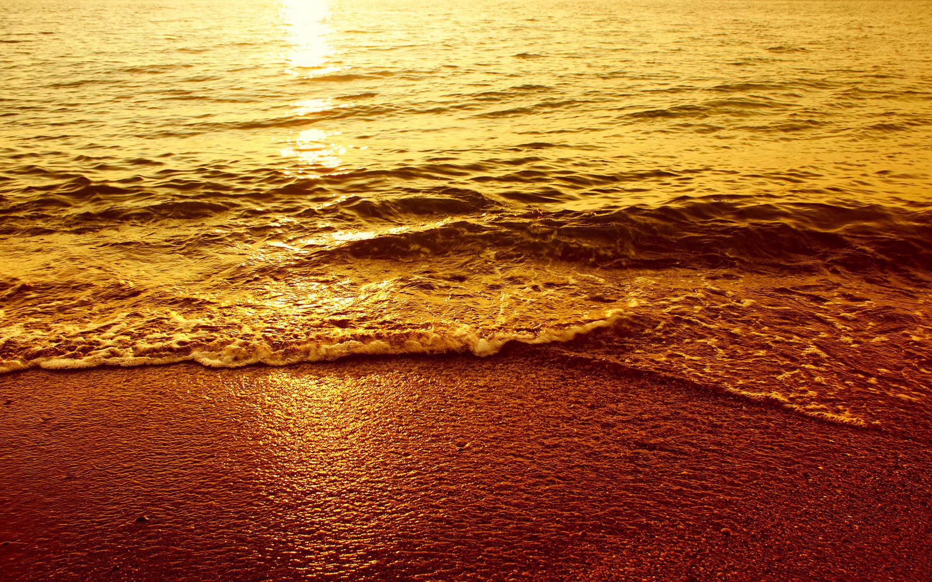 Orange Ocean Wave - HD Wallpaper 