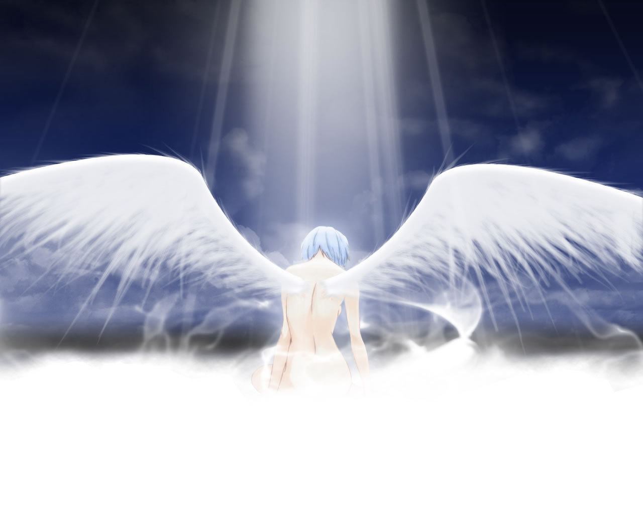 Fully Open Wings - Neon Genesis Evangelion Rei Ayanami Angel - HD Wallpaper 