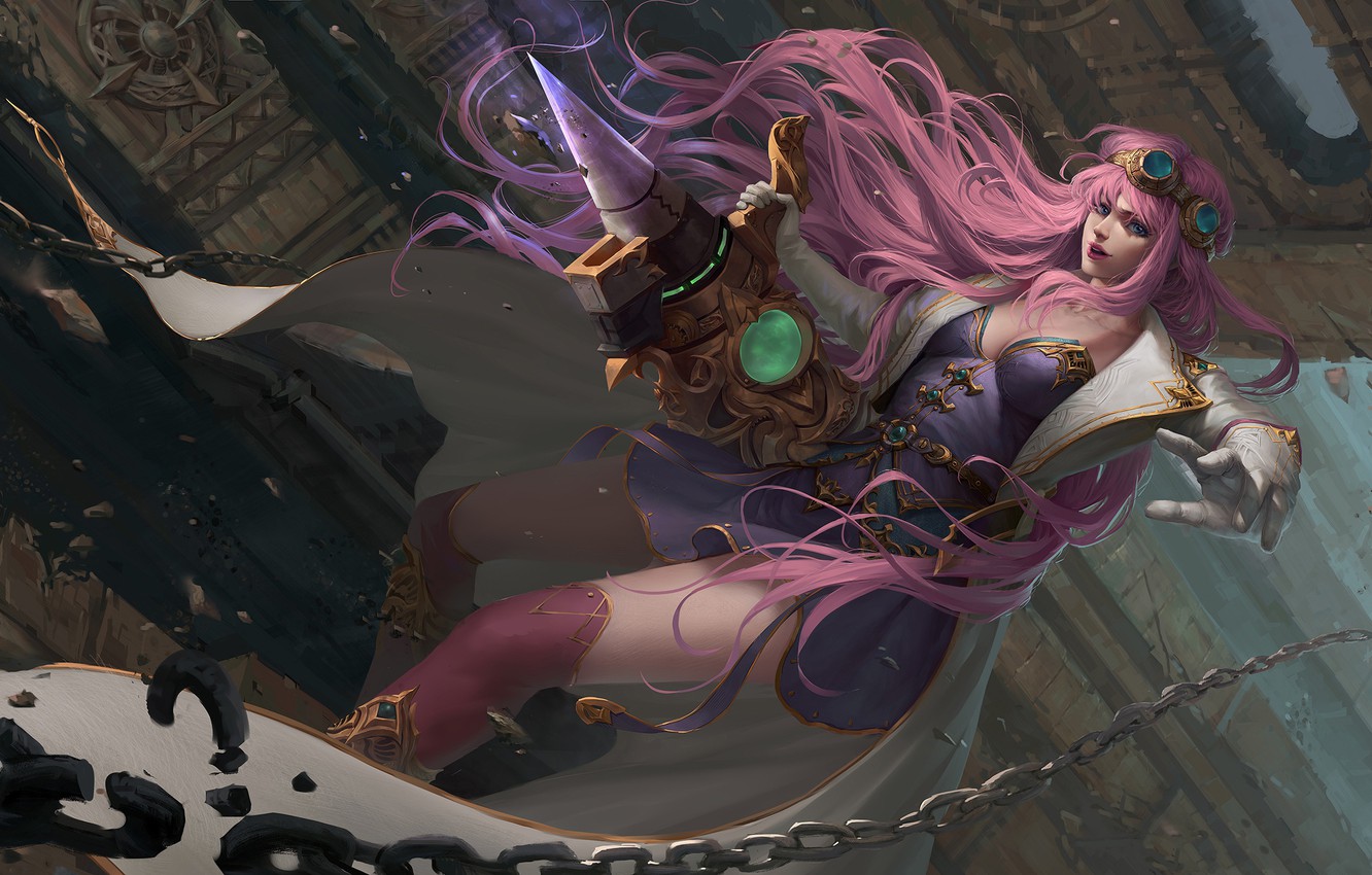 Photo Wallpaper Girl, Glasses, Chain, Bur - Aileen Ffbe Fanart - HD Wallpaper 