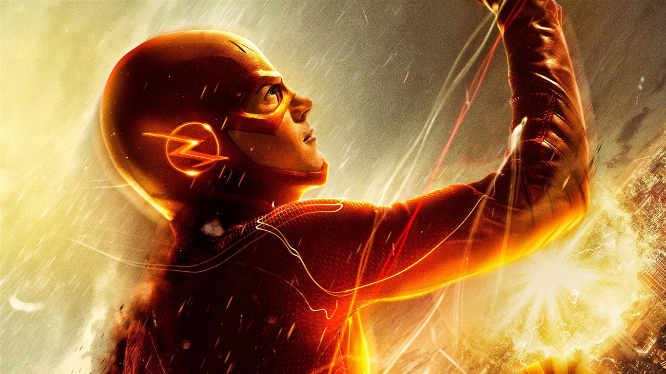 The Flash Tv Series Hd Desktop Wallpaper - Superheroes Fight - HD Wallpaper 