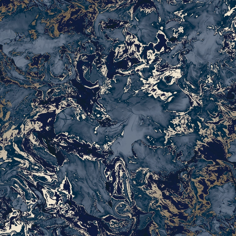 Blue And Gold Marble - HD Wallpaper 