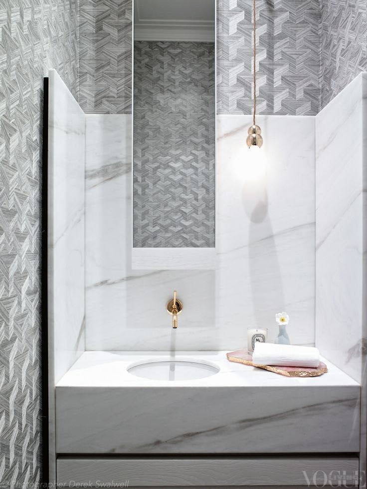 Modern Bathroom Rose Gold And White - HD Wallpaper 