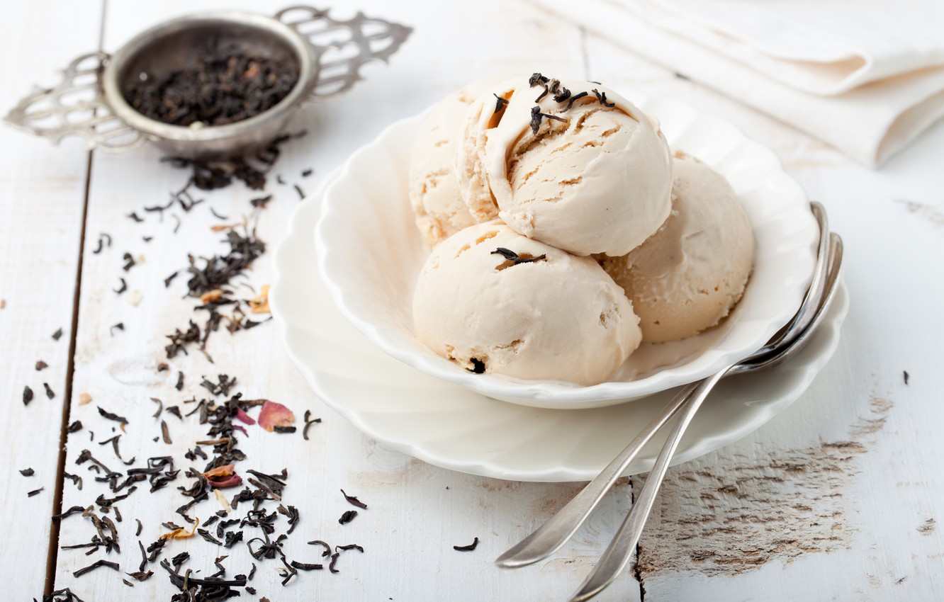 Photo Wallpaper Grey, Dessert, Tea, Ice Cream - Ice Cream - HD Wallpaper 