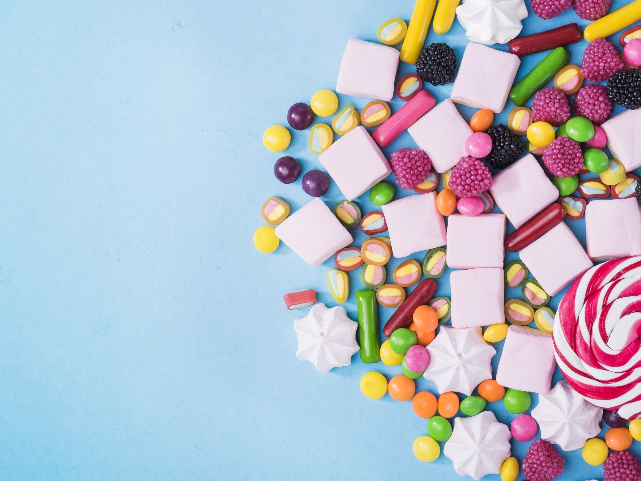 Sweets, Candies, Marshmallow - Lollipop Candy - HD Wallpaper 