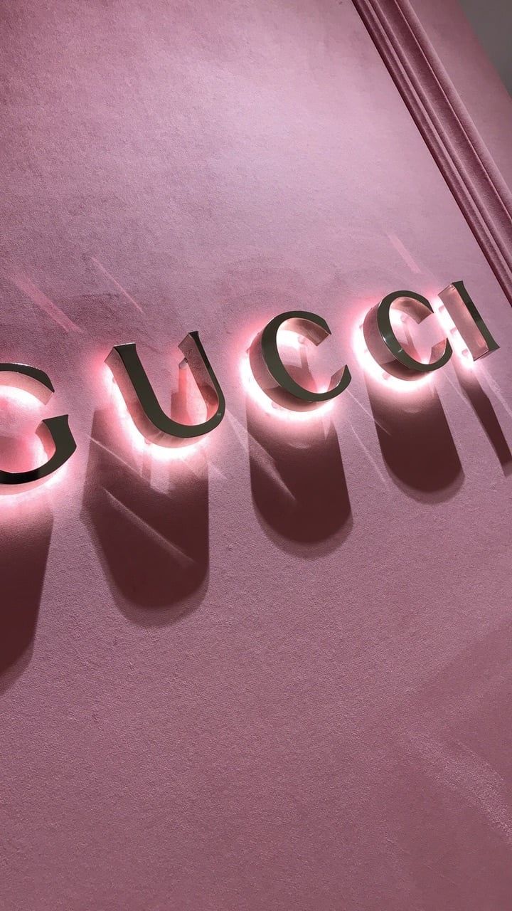 Pink Gucci Sign - HD Wallpaper 