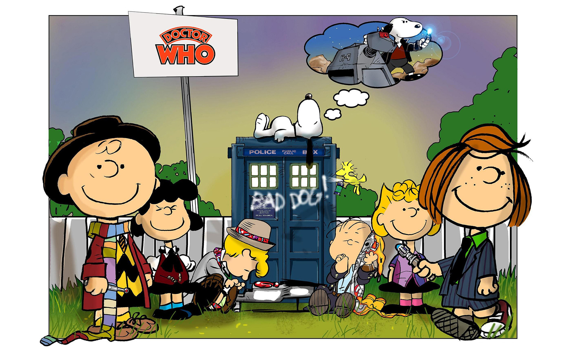 1920x1200, Doctor Who Parody Peanuts Comic Strip Tv - Doctor Who Peanuts - HD Wallpaper 