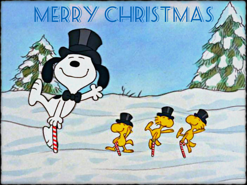 Merry Christmas Snoopy Woodstock Peanuts Wallpaper - Peanuts Merry Christmas Snoopy - HD Wallpaper 