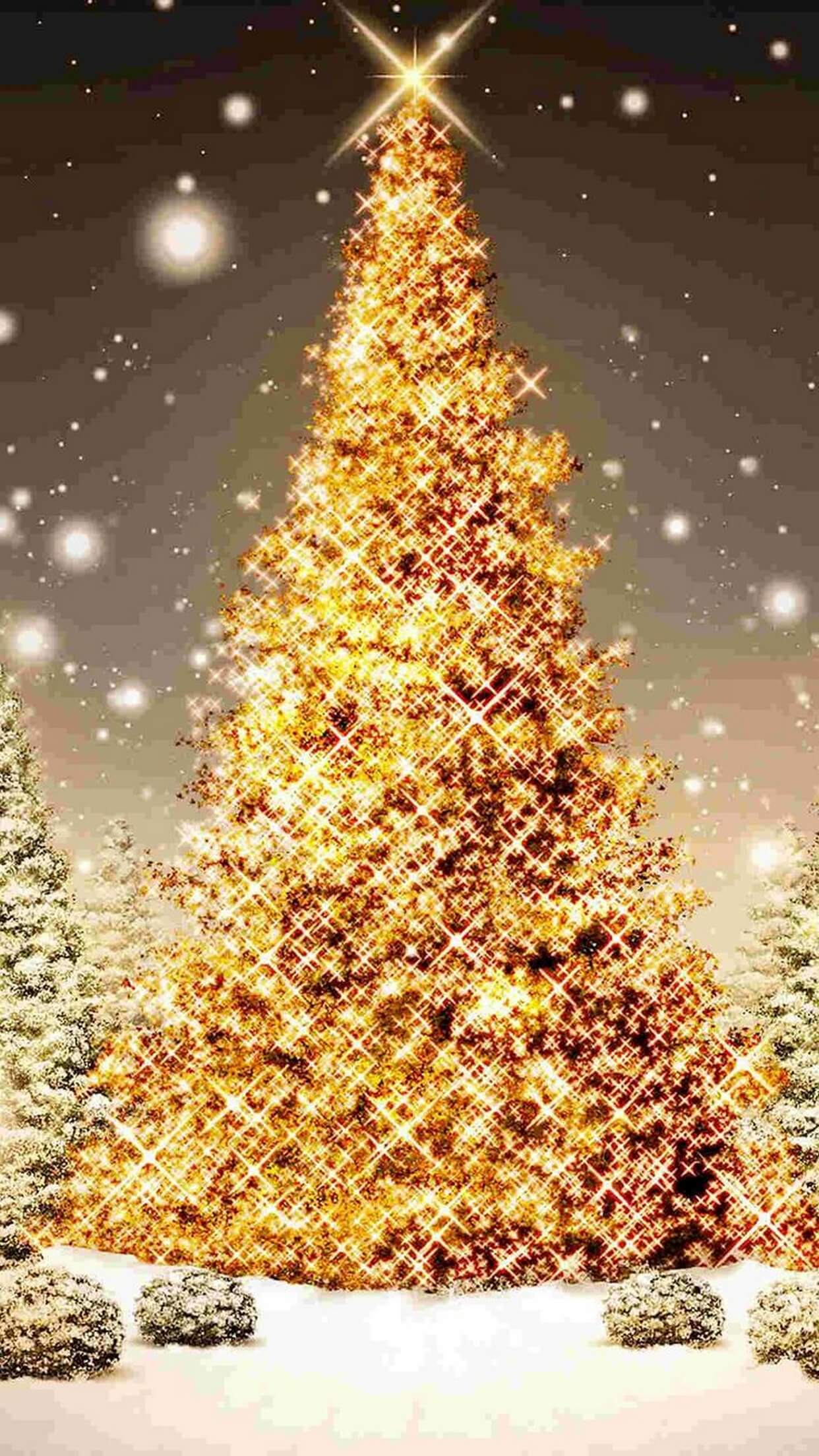 Iphone Wallpaper - Christmas Tree Wallpaper Iphone - HD Wallpaper 