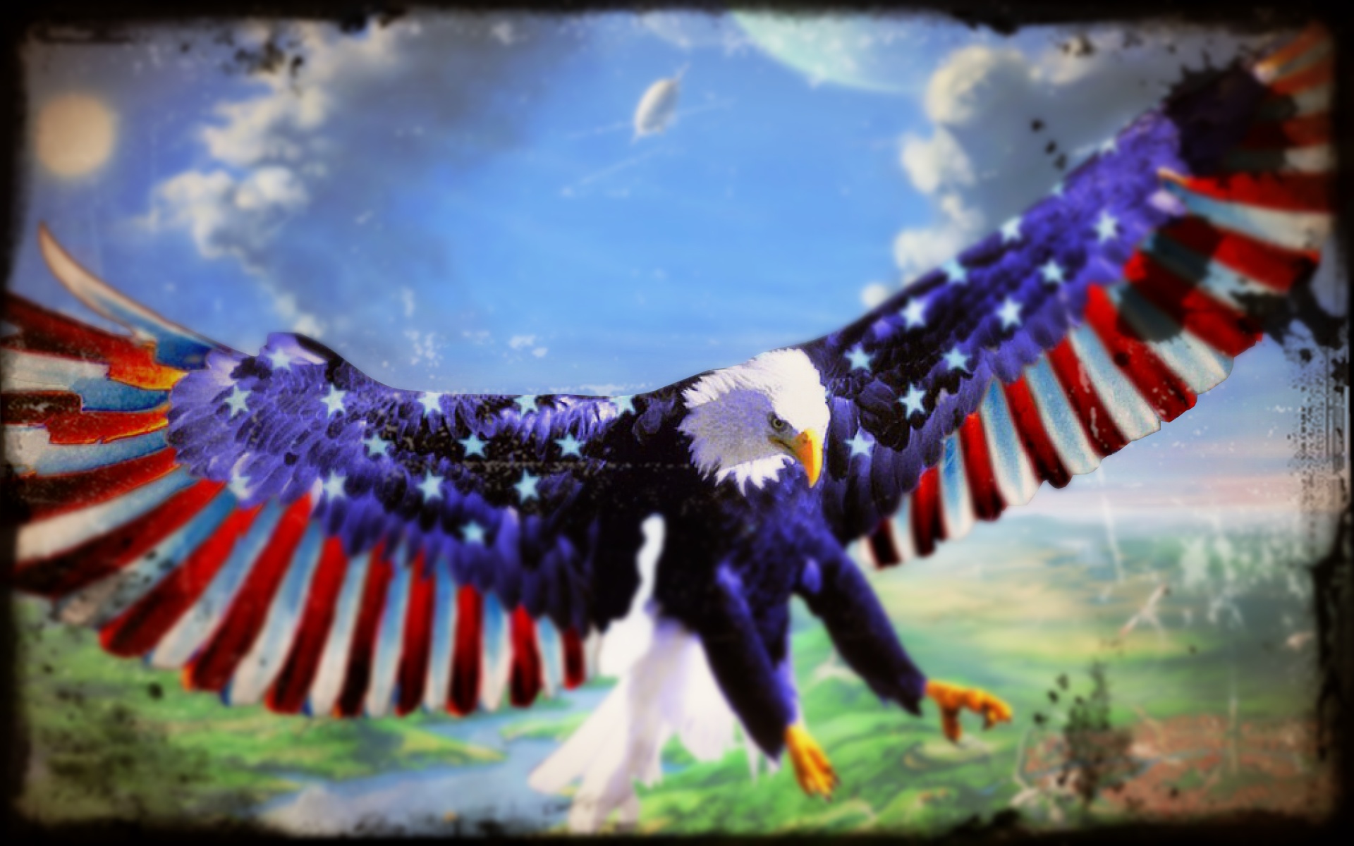 Usa Wallpaper - Eagle Happy Fourth Of July - HD Wallpaper 