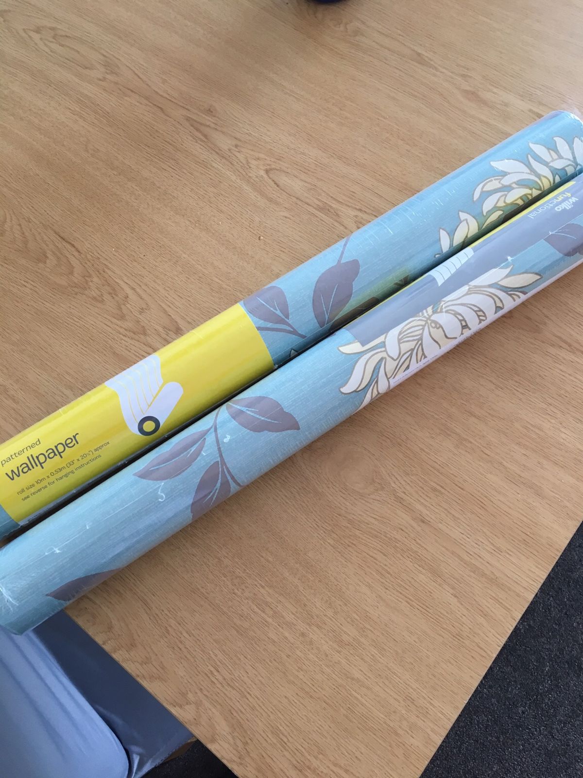 Two Brand New Rolls Of Wallpaper Still In Packaging - Hardwood - HD Wallpaper 