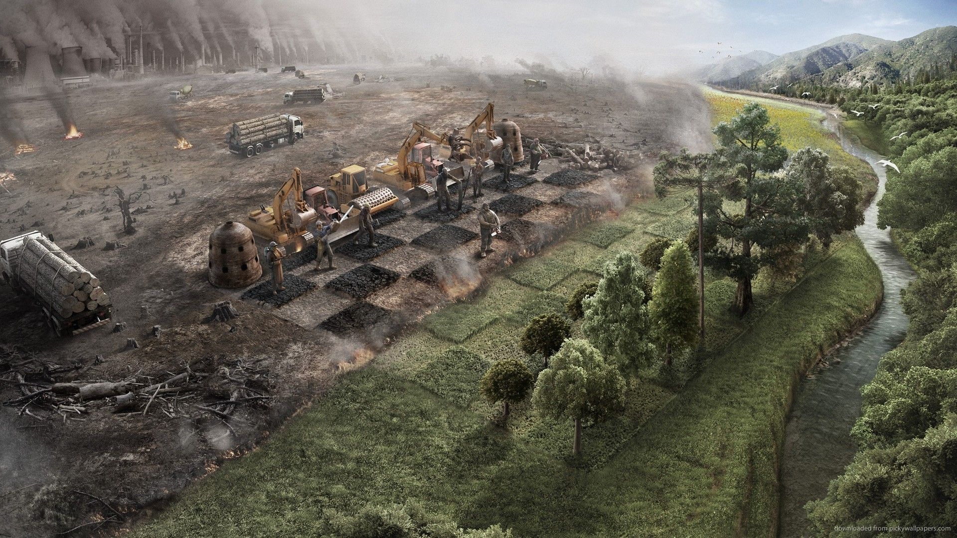 Human Vs Nature Chess - HD Wallpaper 