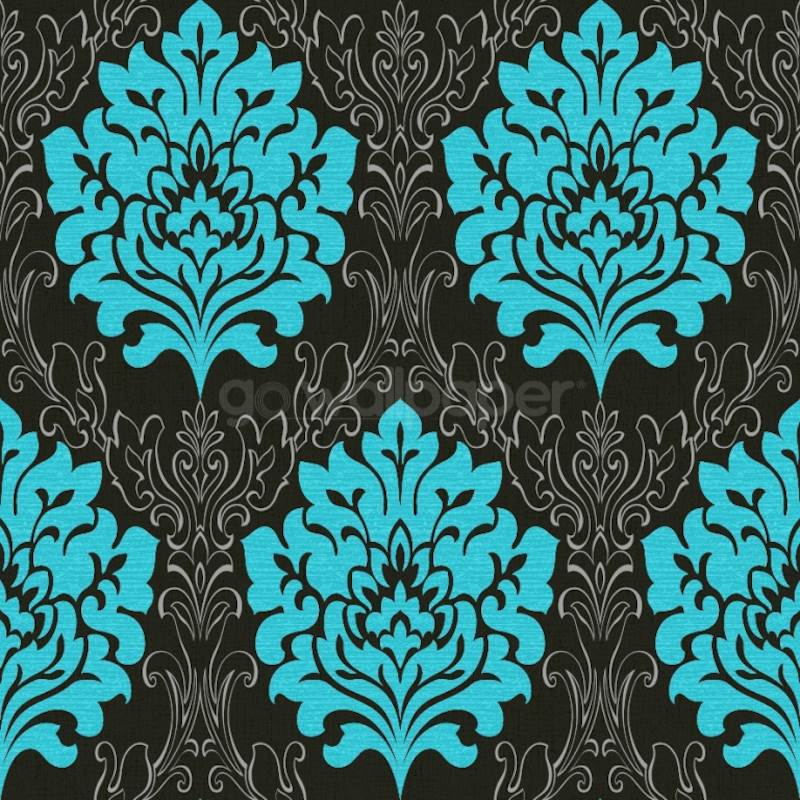 Muriva Sparkle Hot Teal Wallpaper Wallpapercentral - Blue Black Damask Wallpaper Uk - HD Wallpaper 