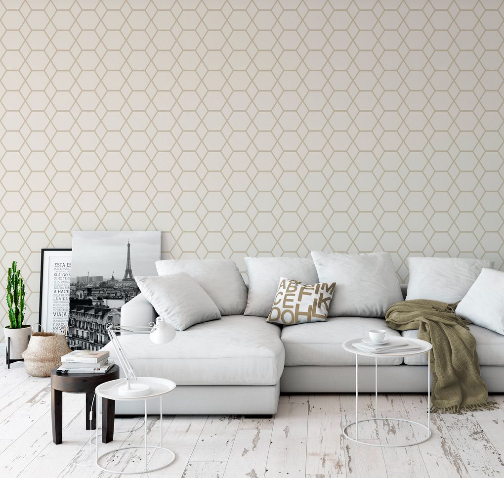 Mur 147502 Casca Gold Rs[1] - Rose Gold Wallpaper With Grey Hallway - HD Wallpaper 