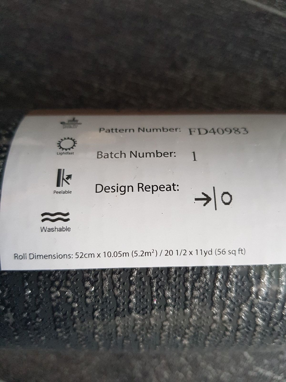 2x Rolls Of Black Sparkle Wallpaper - Label - HD Wallpaper 