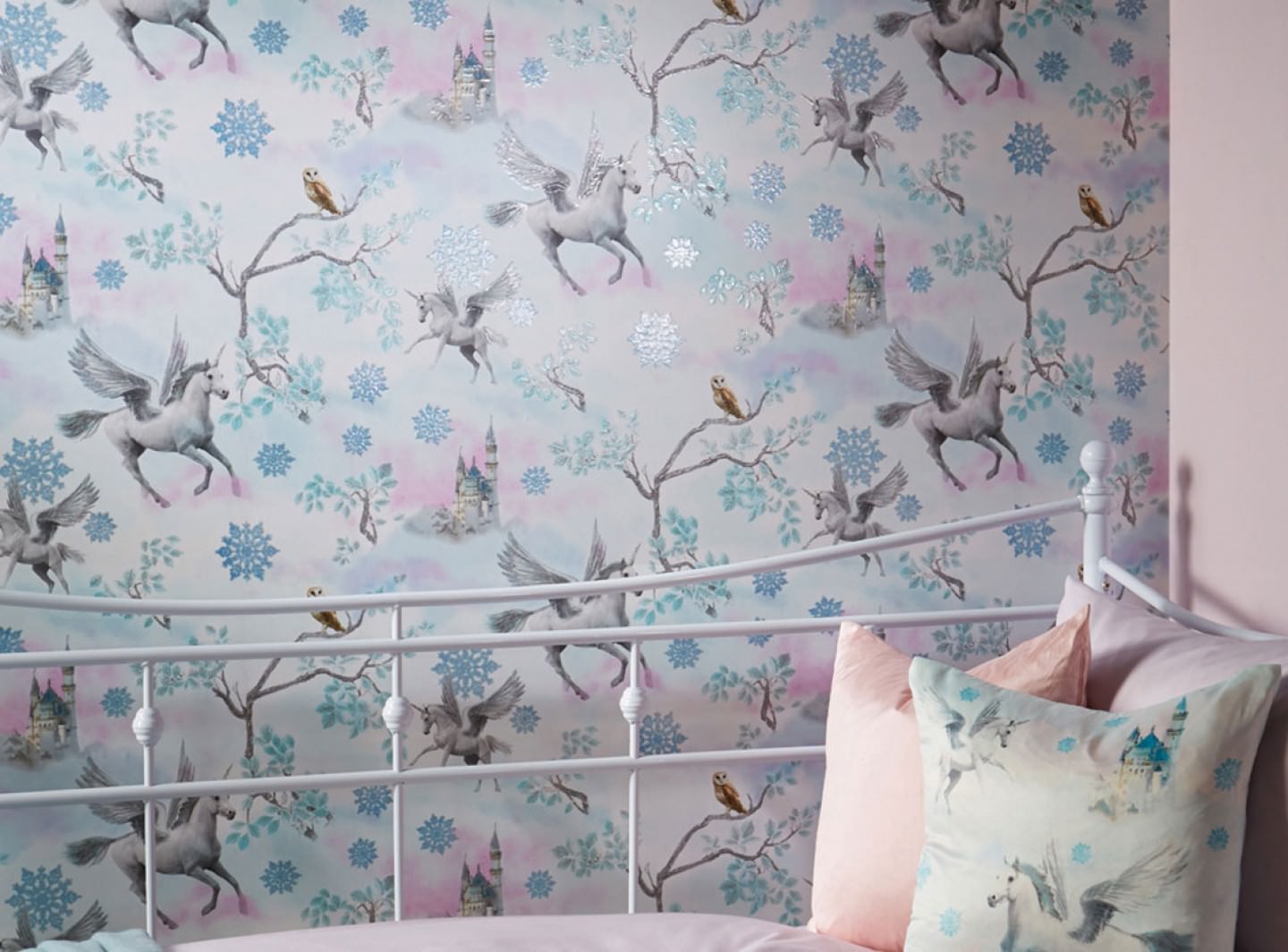 Bedroom Unicorn Wallpaper Blue - HD Wallpaper 