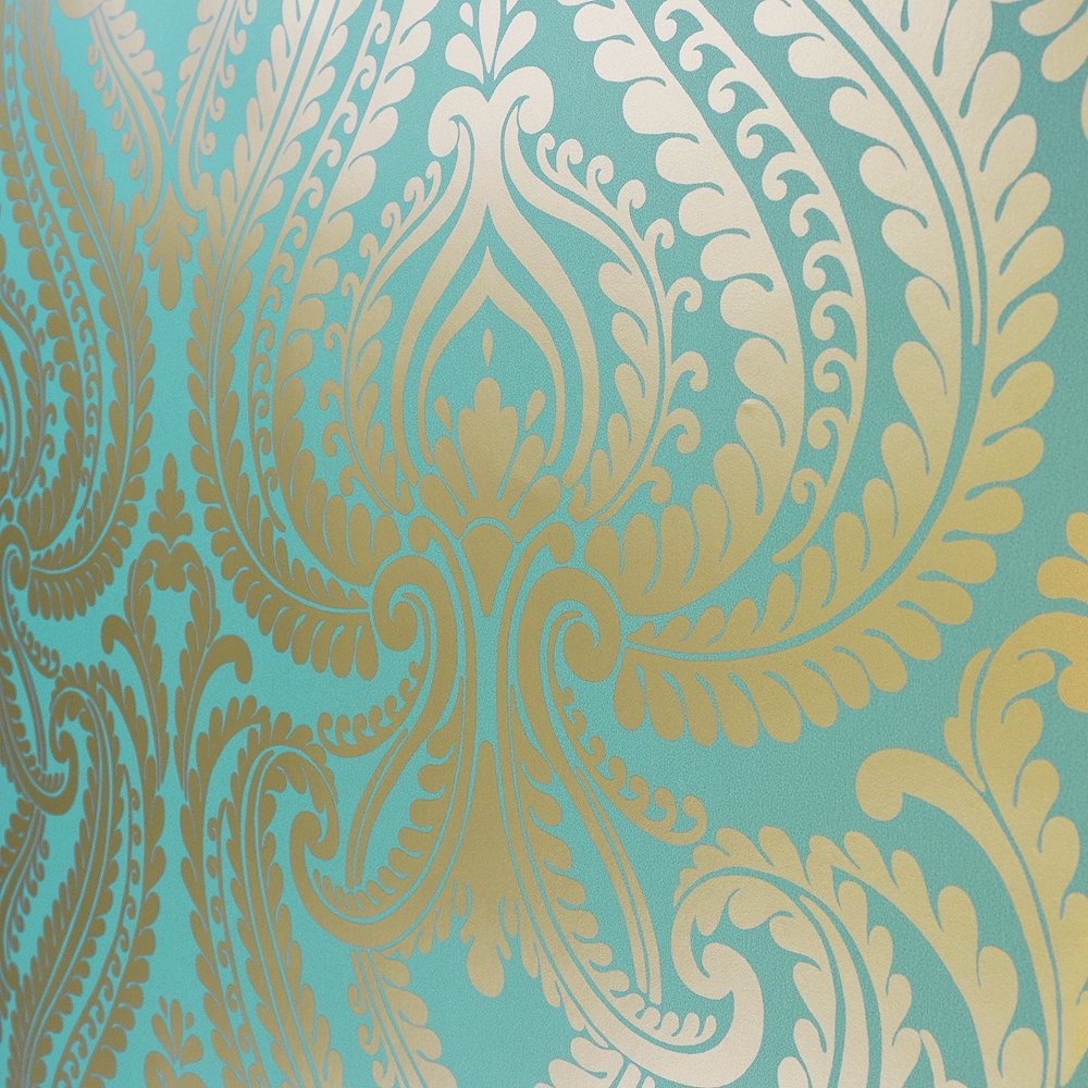 Metallic Wallpaper Uk - Teal And Gold Wallpaper Uk - HD Wallpaper 