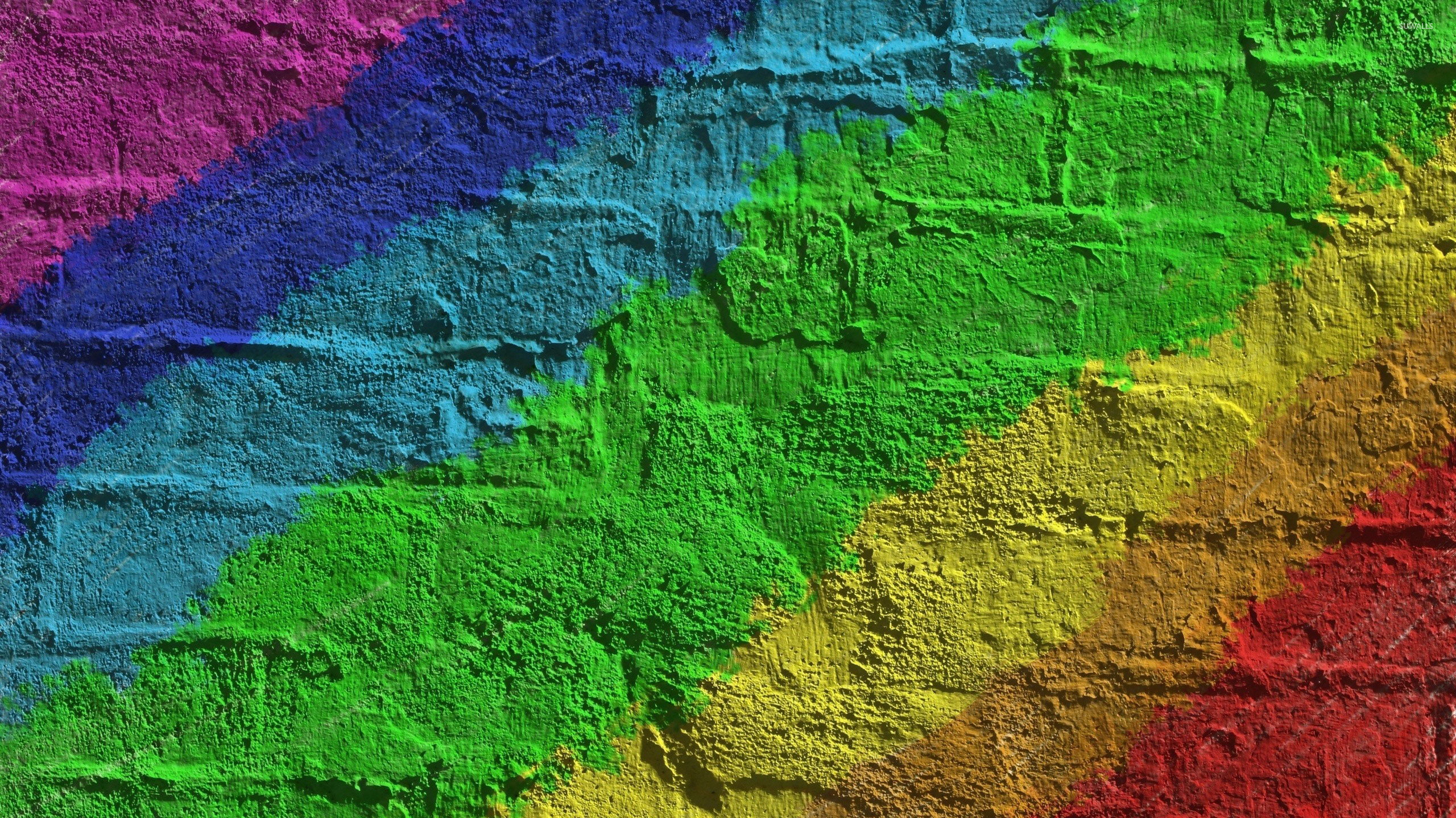 2560x1440, Rainbow Colored Brick Wall Wallpaper 
 Data - Rainbow Color Background Hd - HD Wallpaper 