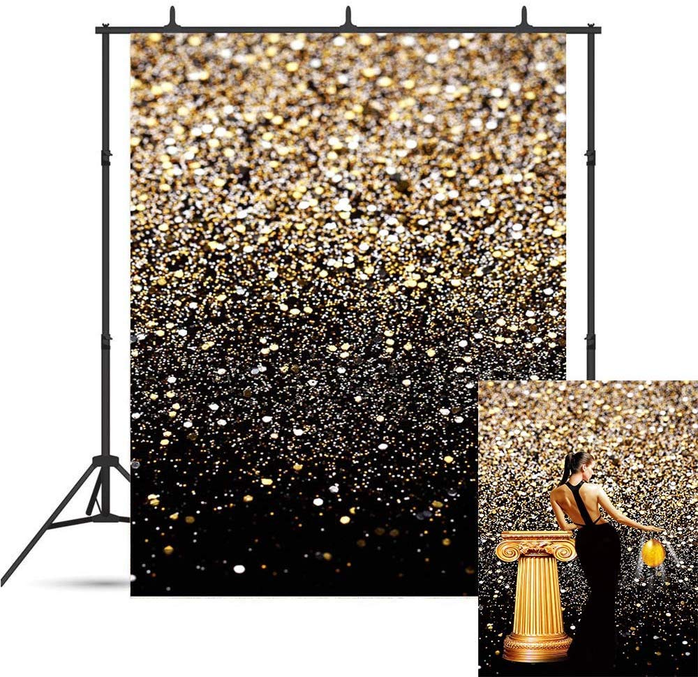 Fanghui Backdrops Golden Glitter Sequin Spot Bokeh - 360 Photo Booth Gold Glitter - HD Wallpaper 