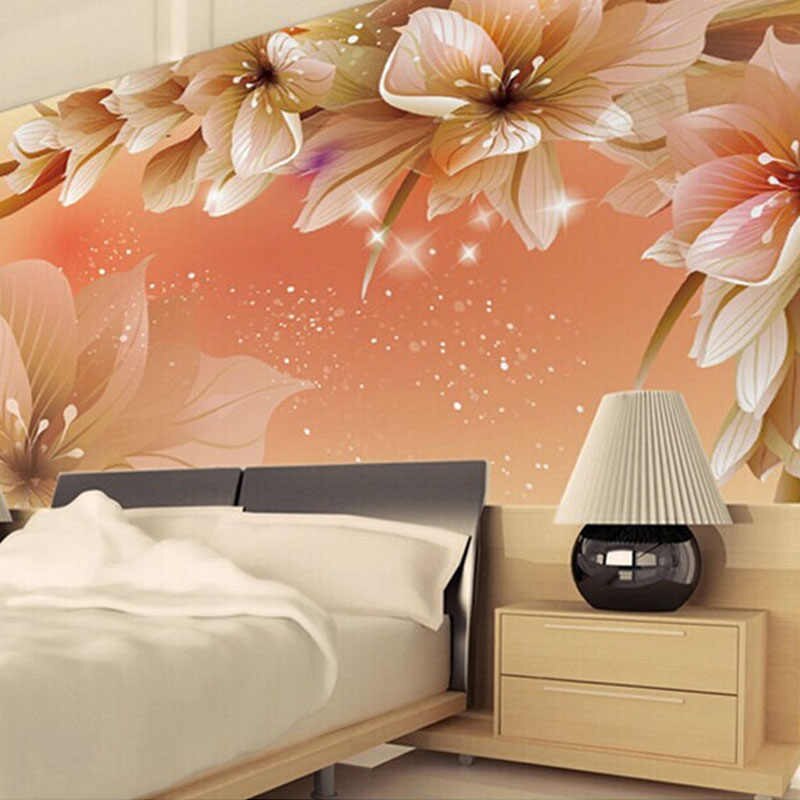 Modern Fashion Wall Mural Floral Photo Glitter Wallpaper - 3d Wallpaper Design For Kitchen - HD Wallpaper 