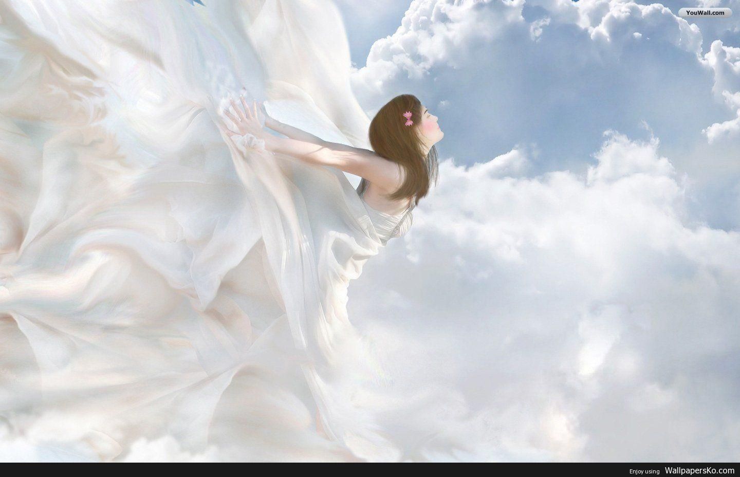 Heavenly Angels Desktop Wallpaper - Wings Angel Wings Flying Girl - HD Wallpaper 