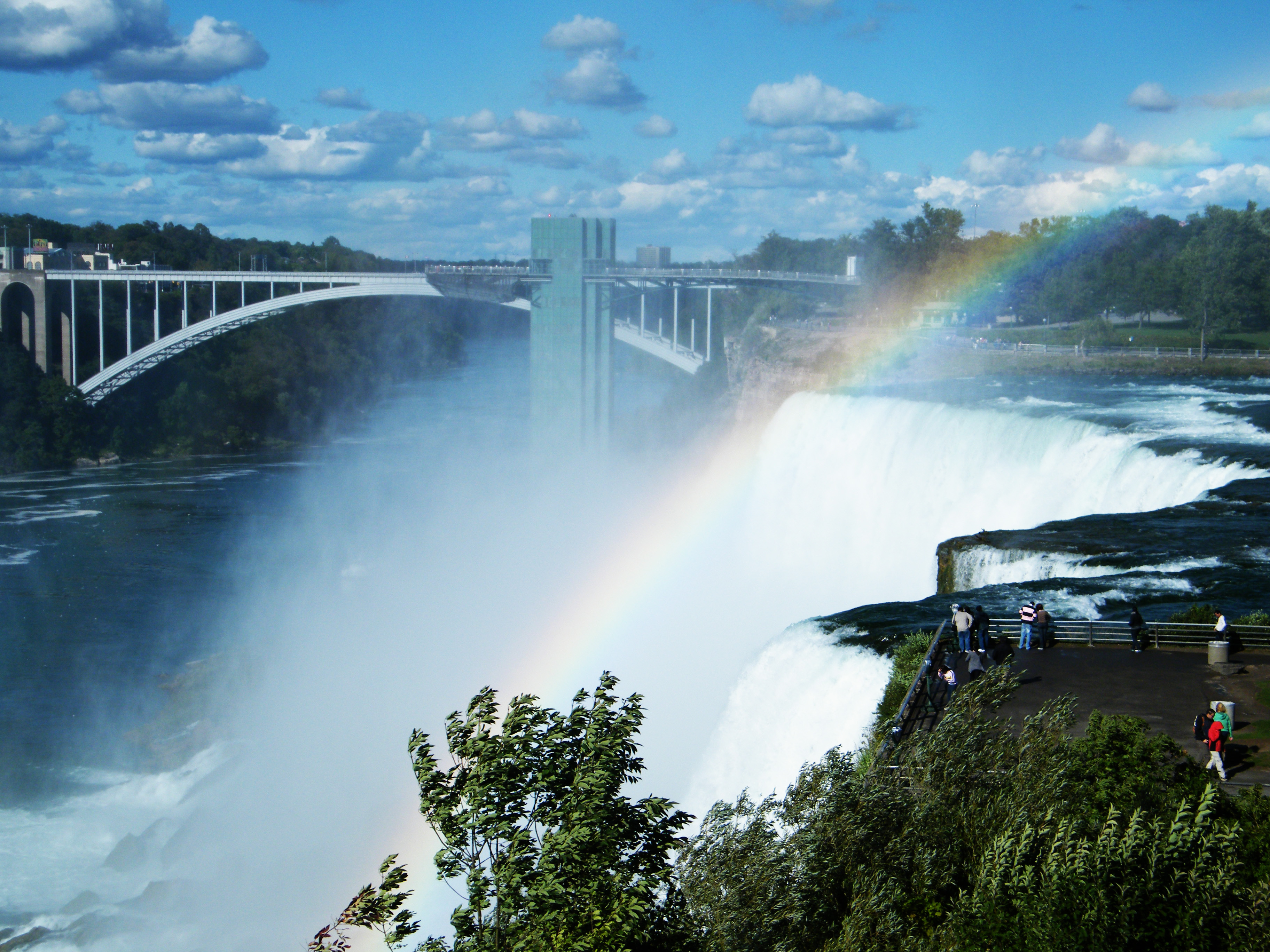 Nice Niagara Falls Rainbow Wide Screen Wallpapers - Rainbow Bridge - HD Wallpaper 