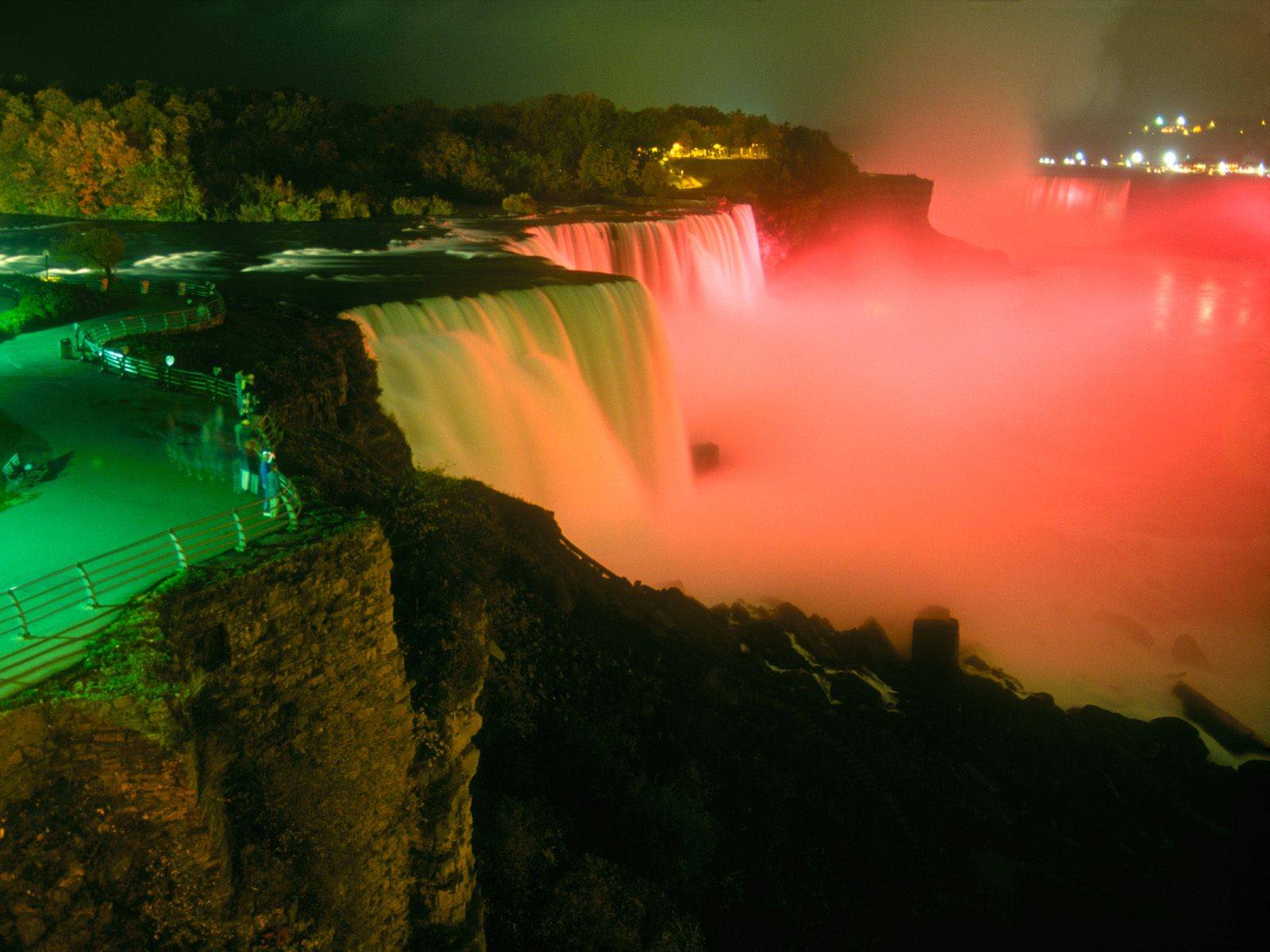 Niagara Falls Illumination At Night - HD Wallpaper 