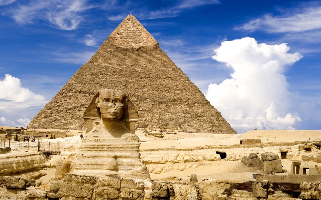 Egyptian Pyramids - Sphinx - HD Wallpaper 