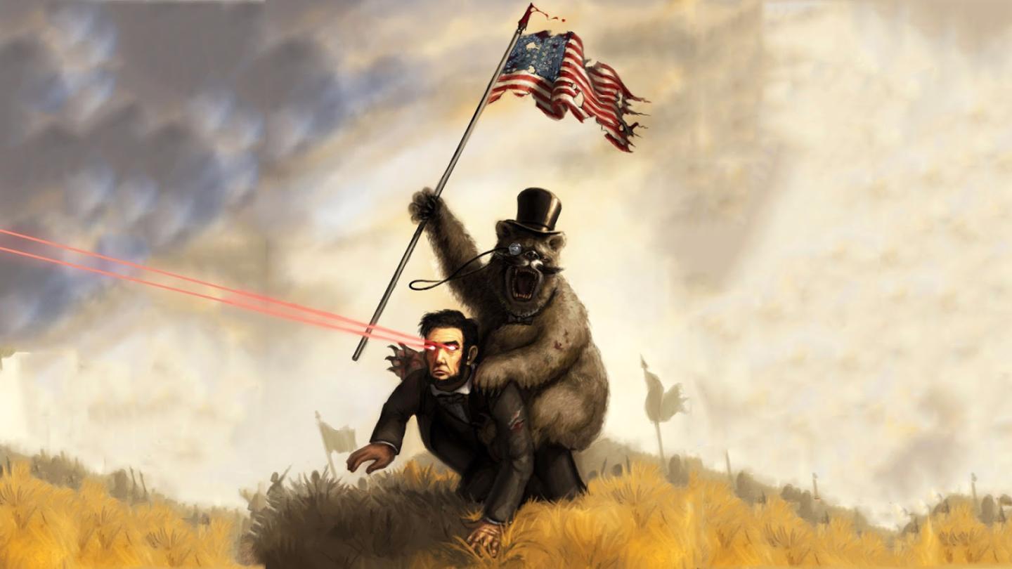 Bear Riding Abraham Lincoln - HD Wallpaper 
