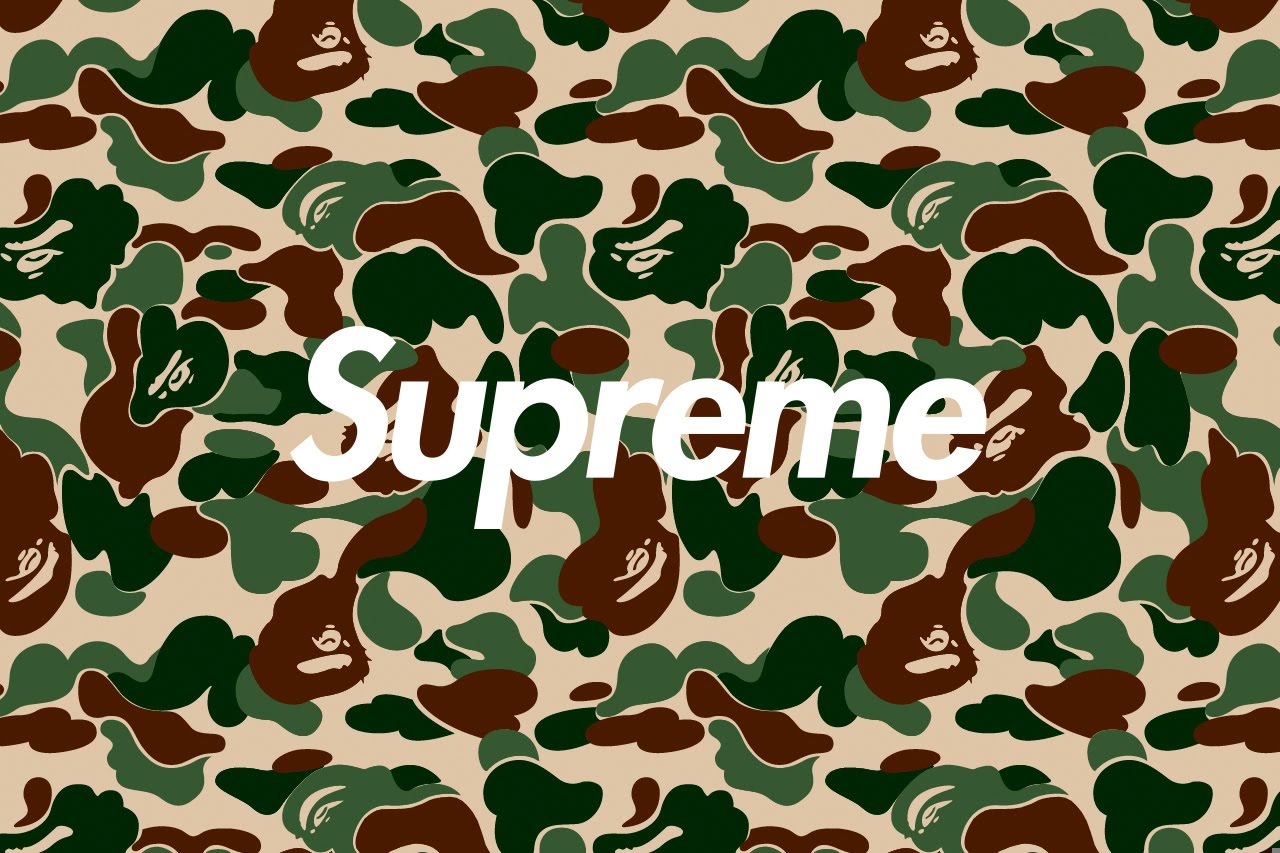 Logo Bape X Supreme - HD Wallpaper 