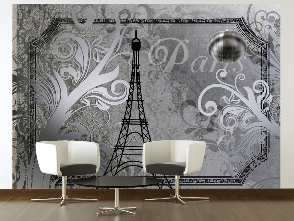 Wall Mural Vintage Paris - Murales Vintage De Paris - HD Wallpaper 