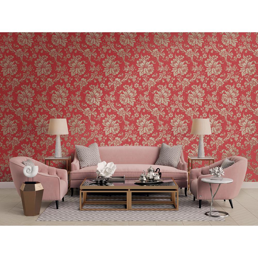 Red Floral Wallpaper For Walls - HD Wallpaper 
