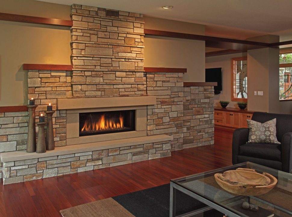 Craftsman Style Fireplace Stone - HD Wallpaper 