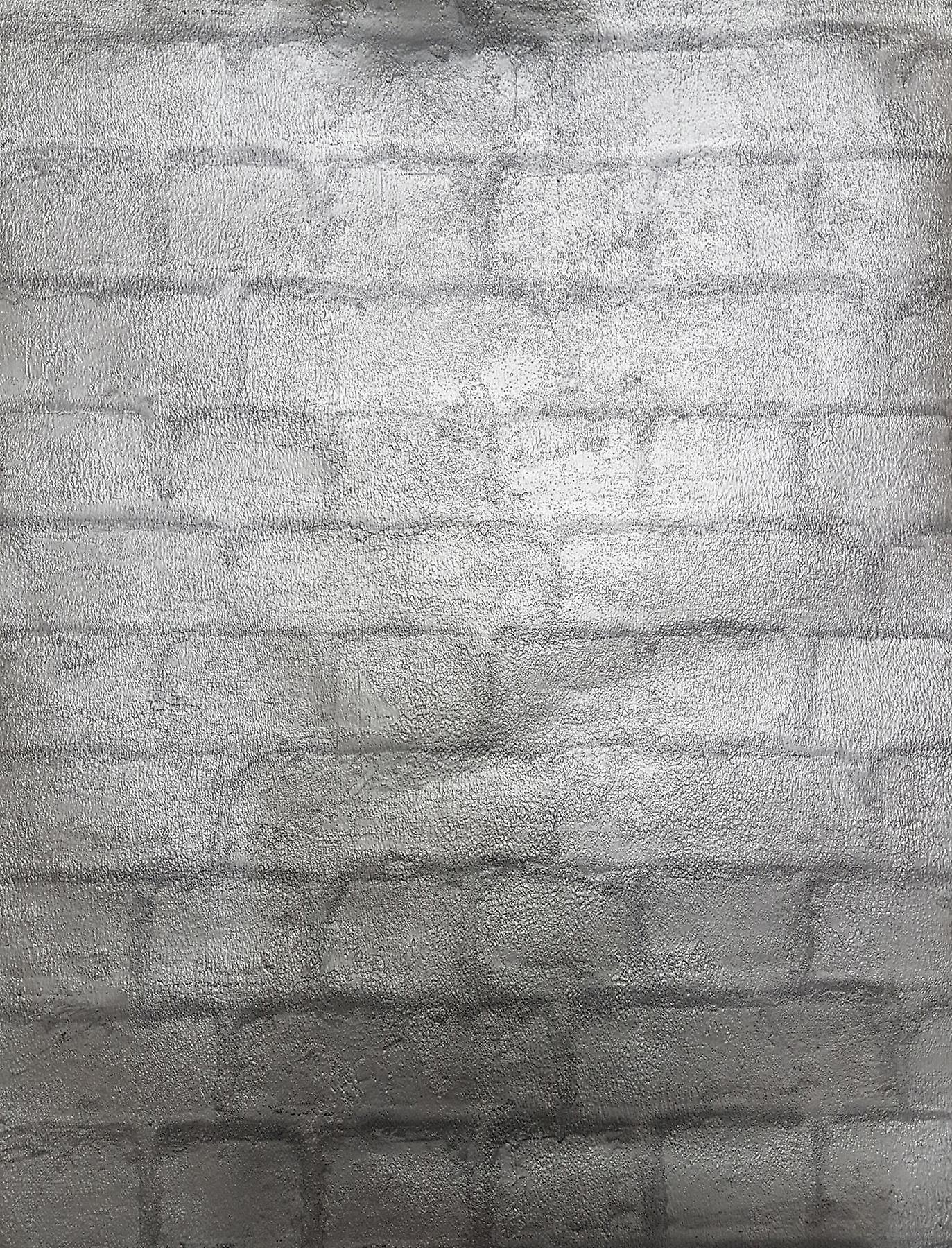 3d Effect Brick Wall Stone Optic Wallpaper Silver Chrome - Concrete - HD Wallpaper 