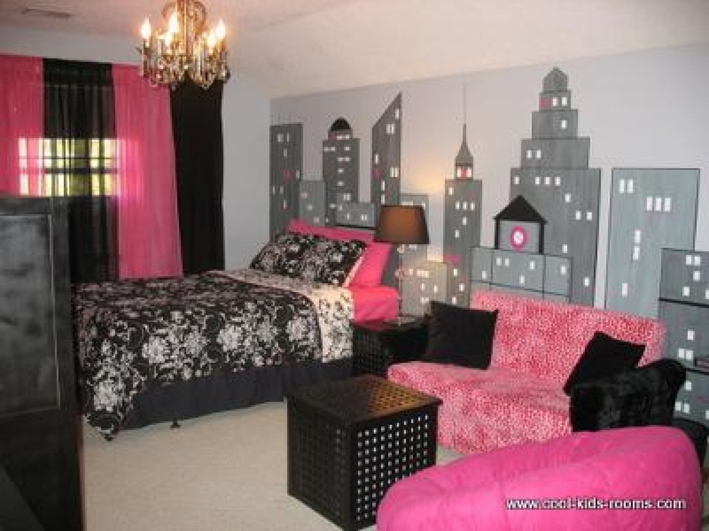 Pink And Black Wallpaper For Bedrooms 16 Free Hd Wallpaper - Pink Modern Girls Bedroom - HD Wallpaper 