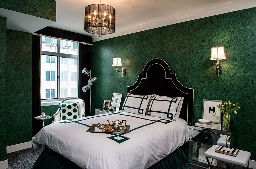 Awesome Green Bedroom - Emerald Green And Black Bedroom - HD Wallpaper 