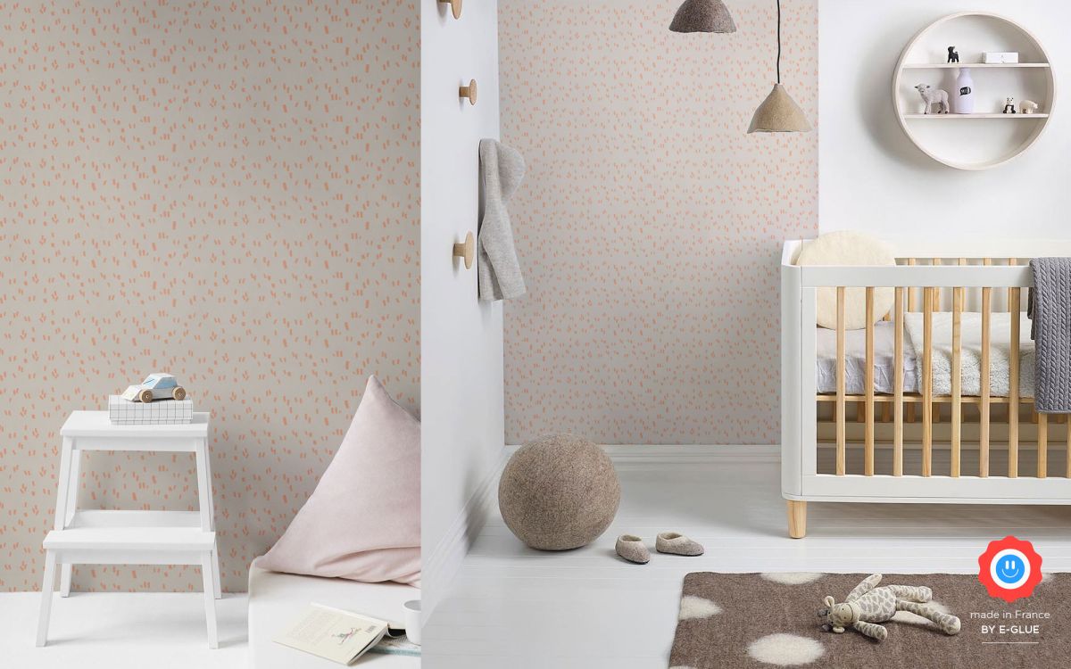 Cute And Modern Grey And Pink Graphic Nursery Wallpaper - Papier Peint Chambre Fille - HD Wallpaper 