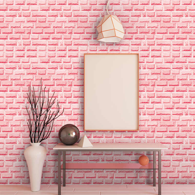 Grey Wall With Pink Brick - HD Wallpaper 