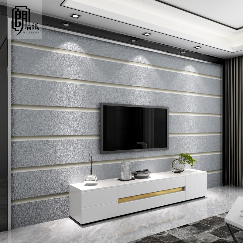 Lang Lang Wallpaper 3d Simple Modern Suede Striped - ورق جدران خلفية تلفزيون - HD Wallpaper 