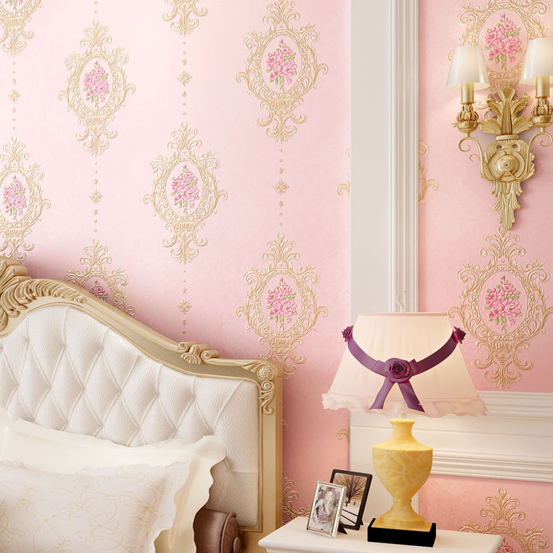 Living Room Wallpaper Pink Blue - HD Wallpaper 