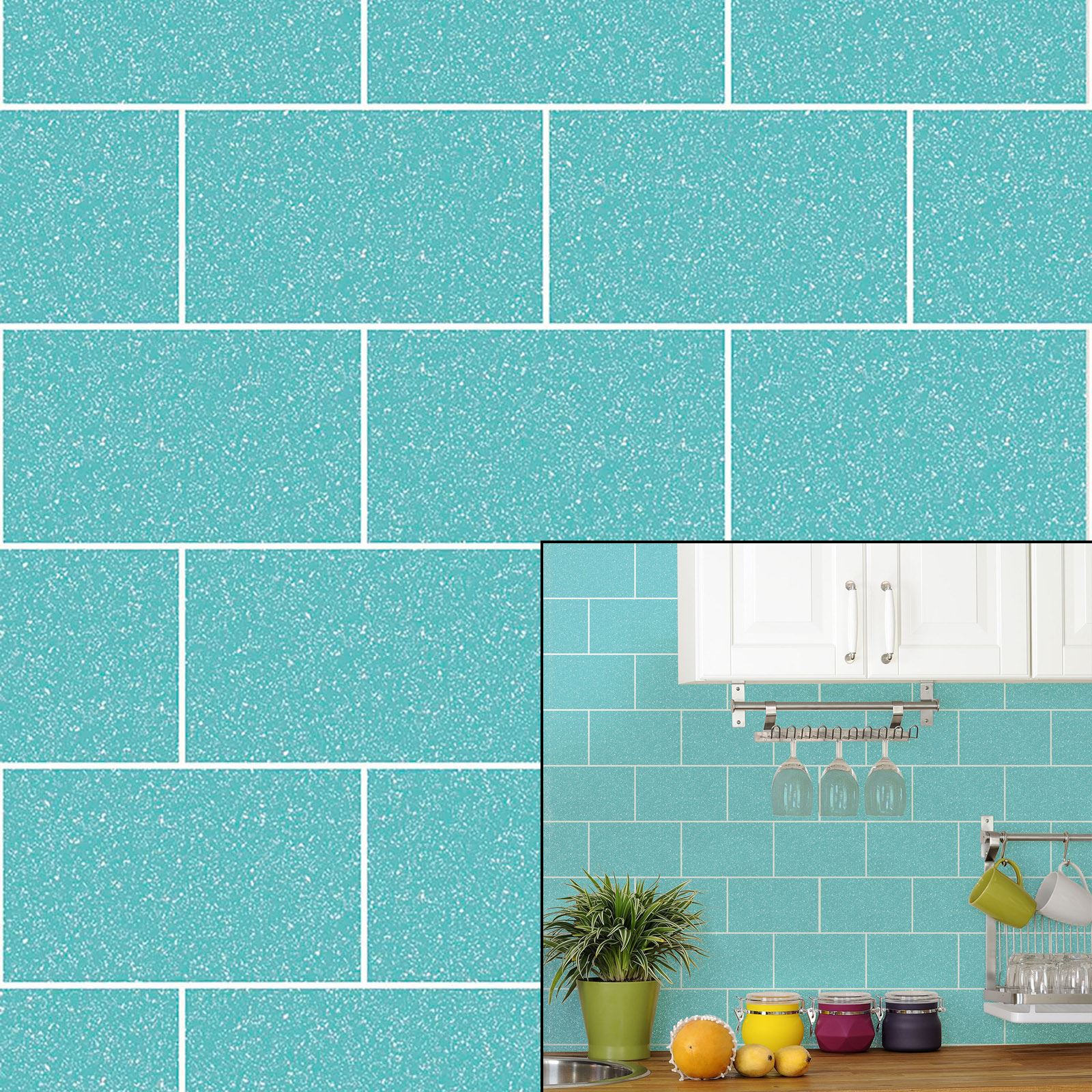 Tile Effect Wallpaper For Kitchen - HD Wallpaper 