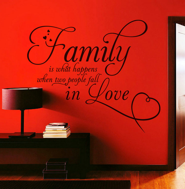 New Arrival Fashion1pc Black Home Decor Family In Love - Family Is When Two People Fall In Love - HD Wallpaper 