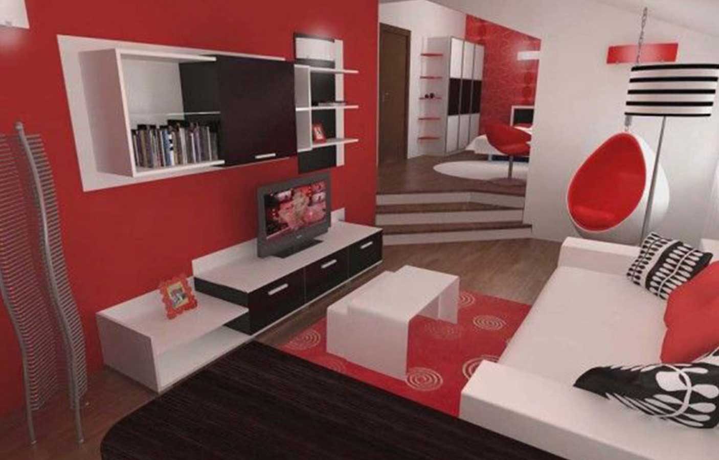 Red And White Living Room Design   20x20 Wallpaper   teahub.io