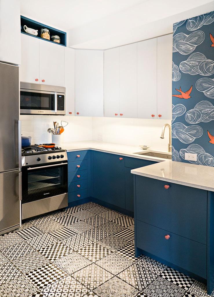 Daydream Blue Kitchen With Some Killer Tile And Fab - Kitchen - HD Wallpaper 