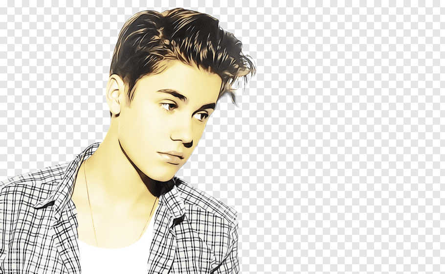 Hair, Watercolor, Paint, Wet Ink, Justin Bieber, Hairstyle, - Illustration - HD Wallpaper 