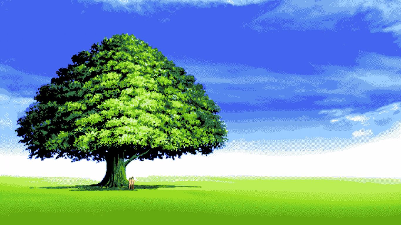 Pixel, - Pixel Art Tree Background - HD Wallpaper 